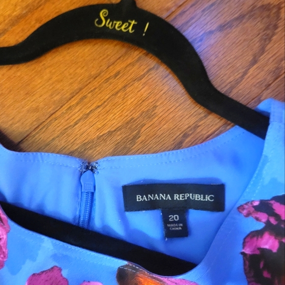 Banana Republic | Floral Contrast Stitch Maxi Dress, Sz. 20 - Picture 5 of 10